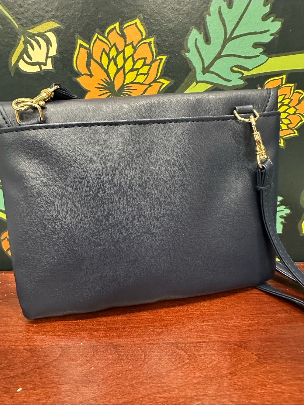 Roberta di Camerino Navy Leather Crossbody Bag & Matching Coin Purse 2-Piece Set - Picture 5 of 15